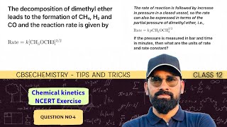 The decomposition of dimethyl ether leads to the formation of CH₄, H₂ and CO and the reaction rate