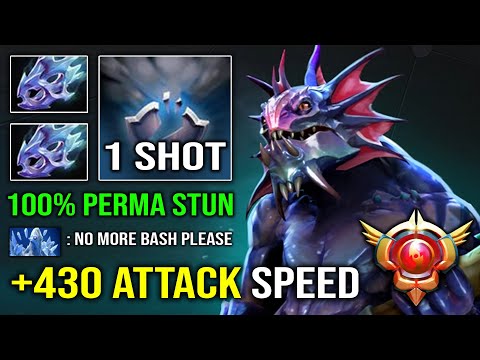 WTF +430 Attack Speed LEVEL 30 Slardar Spammer with 100% Perma Stun Double Moon Shard Dota 2