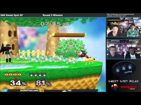SAK Sweet Spot Melee Grand Finals WR3: JackieTran.com (Sheik) vs. TAI (Marth)