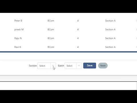 LMS 2 Section and Batch Division on UI