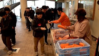 1月15日【びわ湖放送ニュース】物価高が続く中で学生支援　JA東びわこが旬の野菜を無償配布