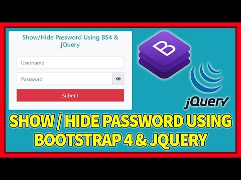 Show Hide Password Using Bootstrap 4 jQuery