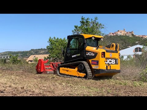 Minipala JCB 225T con trincia Simatech THB - pulizia terreno