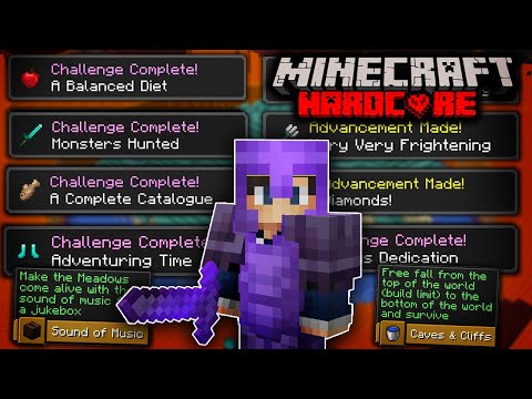 COMPLETING EVERY ACHIEVEMENT in Minecraft Hardcore (Hindi)