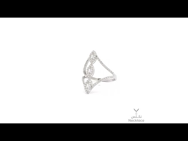 خاتم ذهب أبيض عيار 18 (RNLZ.0439)