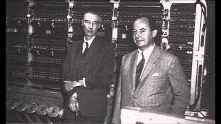 Oppenheimer and von Neumann with Neumann's baby, the EDVAC computer. An instrumental jam.