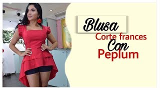 BLUSA DE MODA/FASHION BLOUSE: ESCOTE FRANCÉS Y PEPLUM  #6