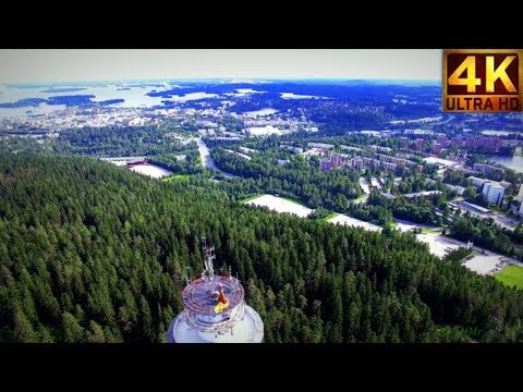 Puijo Kuopio Finland - 4K Bird's Eye vie