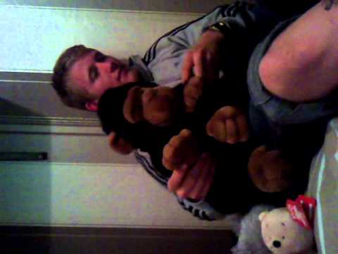 Billy playing with teddys