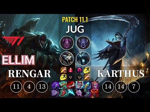 T1 Ellim Rengar vs Karthus Jungle - KR Patch 11.1