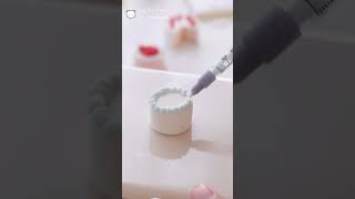 【粘土】ケーキを作ってみた【ミニチュアフード】DIY Miniature polymer Clay Tutorial#shorts#ミニチュアスイーツ #cakedecorating