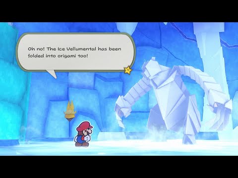 Paper Mario The Origami King Part 35 Ice Vellumental Boss Fight