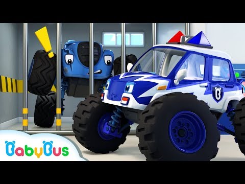 Monster Police Car Song | Police Cartoon | Nursery Rhymes | Kids Songs | Color Song | BabyBus