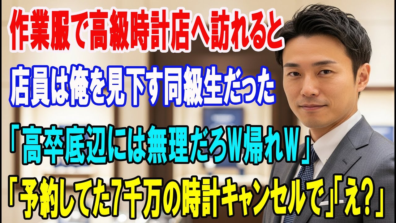 【朗読スカッと人気動画まとめ】作業着のまま高級時計店へ行くと、店員「お前には無理だろw」俺「予?