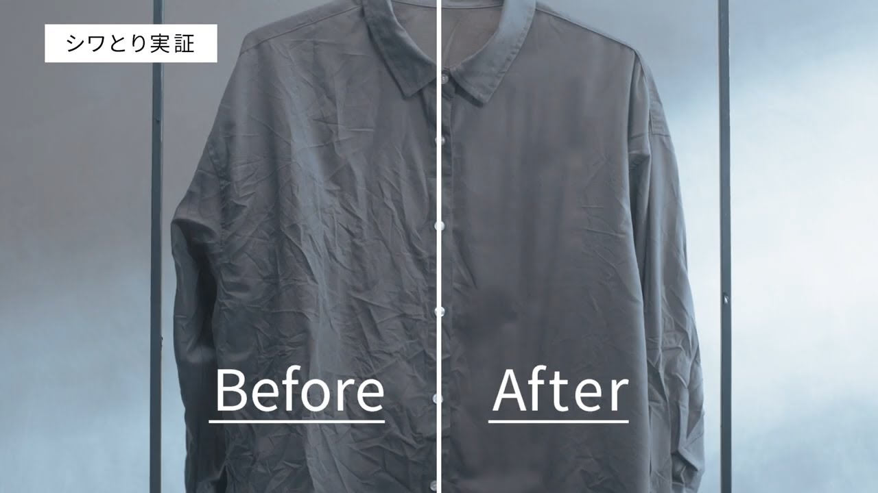 パワフルな浸透スチームでシワとりを実証