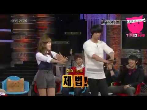 [20100216] Taeyeon (SNSD) dancing Genie with Taec Yeon (2PM)