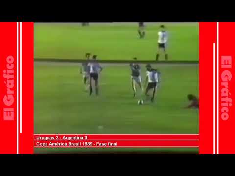 Copa América 1989: Uruguay 2-0 Argentina + CASI GOLAZO DE MARADONA