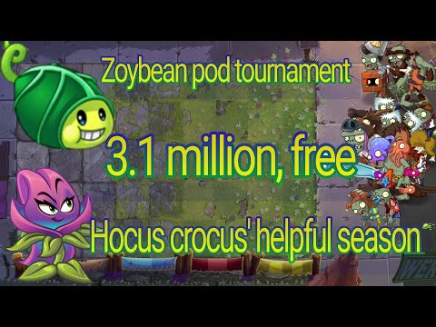 Plants vs Zombies 2 arena week 154, 3.1 million free, pvz2 zoybean  pod tournament s24 hocus crocus.