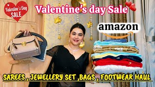 Amazon valentine's day sale Saree, jewellery set, Bag & Footwear haul @PoojaRikichoyal 