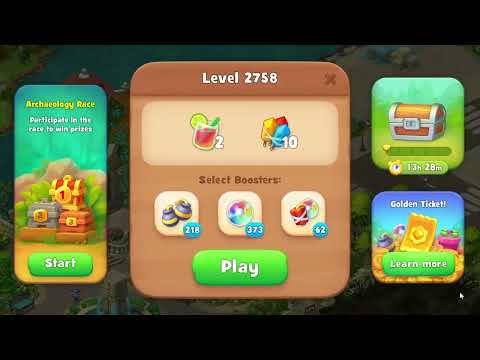 Gardenscapes 2758 Level - 10 moves - NO BooSTERS