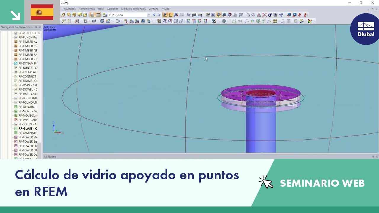 Seminario web: Cálculo de vidrio apoyado en puntos en RFEM