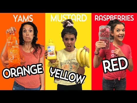 EATING ONLY One Color of FOOD for 24 hours! Who will be Last to Stop eating their color food?
