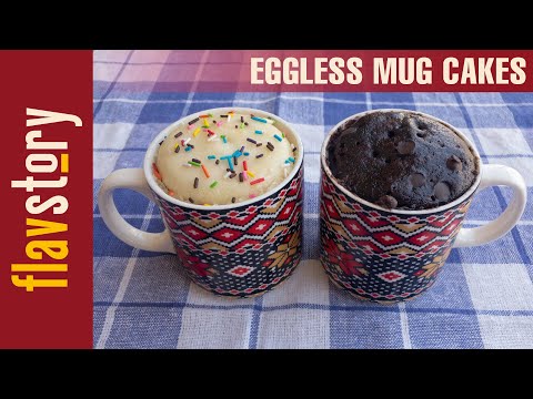Eggless Mug Cakes | 2 Minutes Easy Microwave Mug Cake | Chocolate Vanilla Mug Cake FlavStory