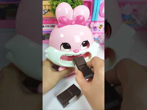 Satisfying with Unboxing & Review Cute Pink Rabbit Eating Chocolate Toy Video | ASMR Videos no music