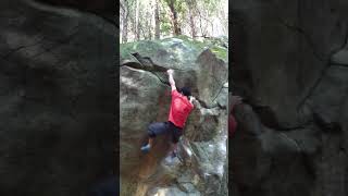 Video thumbnail of カイエン, 2_3段 (7c). 恵那・笠置山 (Ena Kasagiyama)