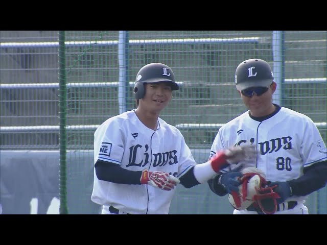【練習試合】貴重な追加点!! ライオンズ・仲田慶介 点差を広げるレフトへのタイムリーヒット!!  2025年2月23日 埼玉西武ライオンズ 対 ロッテ・ジャイアンツ