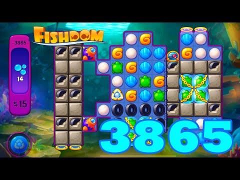 Fishdom Level 3865 HD Walkthrough | 3 - match puzzle game | gameplay | android | GameGo Game | IOS