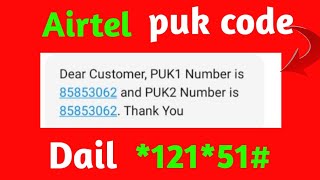 how to unlock puk code airtel sim/without dob/simple process