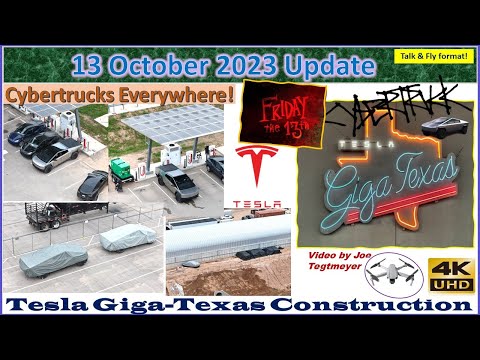 Cybertruck Bonanza Day! Chiller Plant N2 Tanks moved!13 October 2023 Giga Texas Update (07:55AM)