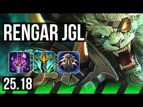 RENGAR vs KHA'ZIX (JGL) | 3000+ games, Godlike | KR Challenger | 25.18