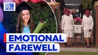 Friends, family gather to farewell 'vibrant' Lilie James | 9 News Aust