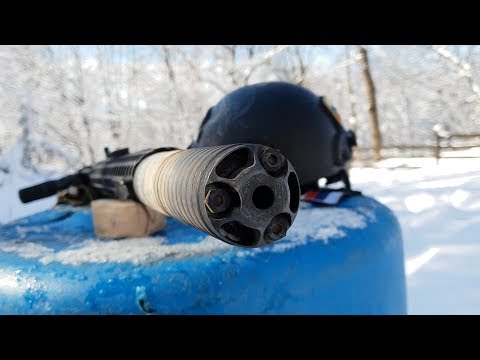 Тест стального прибора 'ГЕКСАГОН' на живучесть. АК-74М.