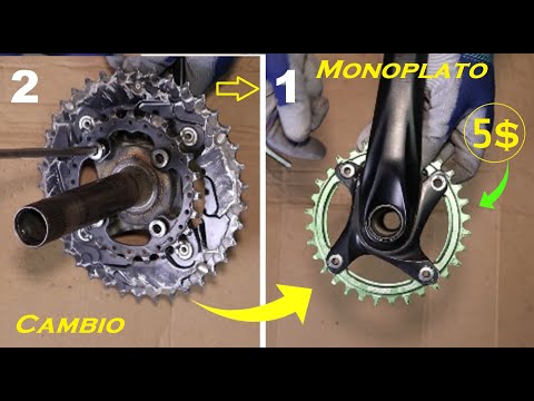 Conversión de doble plato 2x10 a Monoplato  1x10 / Transmisión económica sin cambiar desviador