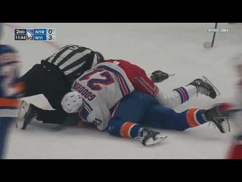 Anders Lee Hits Mac Hollowell, Barclay Goodrow Responds