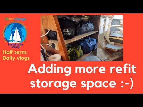 Adding more refit storage: DIY Boat Refit #DIY #BoatRefit #BoatLife