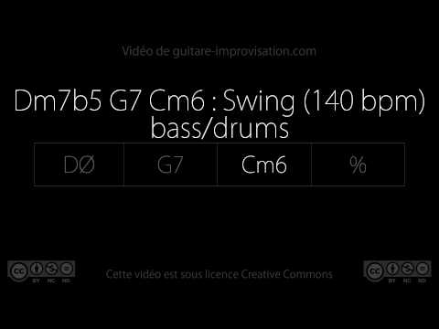 Dm7b5 G7 Cm6 (swing 140 bpm) - bass/drums