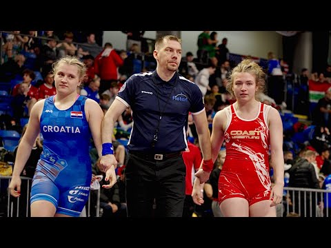 U20 Tatyana Lagrange (CAN) vs Veronika Vilk (CRO) 72kg. Women greco-roman wrestling . B-cam-man
