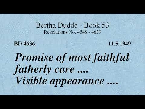 BD 4636 - PROMISE OF MOST FAITHFUL FATHERLY CARE .... VISIBLE APPEARANCE ....