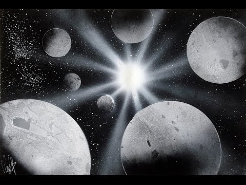 How to Spray Paint Art Planets Black and White - Tutorial