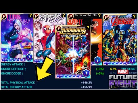 150% ALL ATTACK & 85% MAX HP! BUILDING THE ULTIMATE COMIC CARD SET FOR PVE & PVP Marvel Future Fight
