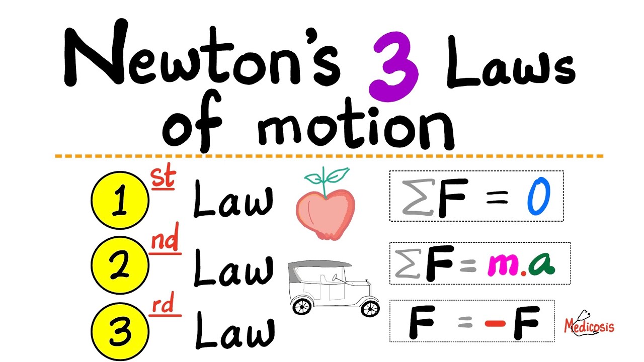 Newton's 3 Laws of Motion...Newton's First Law, Second Law, Third Law of mechanics - Momentum, Force
