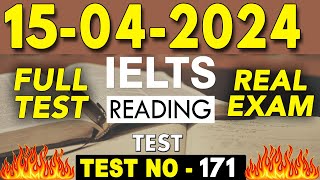 IELTS Reading Test 2024 with Answers | 15.04.2024 | Test No - 171