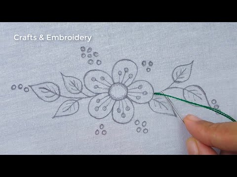 Hand embroidery, Amazing Flower Embroidery Tutorial for Beginner, Easy Flower Embroidery Design