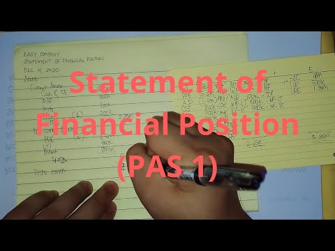 PAS 1 Presentation of Financial Statements Statement of Financial Position Part 1