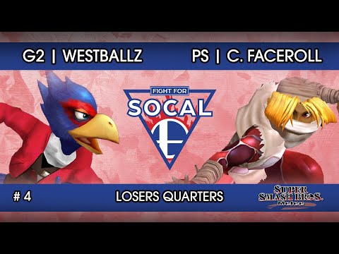 Fight For SoCal 4 - G2 | Westballz (Falco) VS PS | Captain Faceroll (Sheik) - SSBM - Losers Quarters