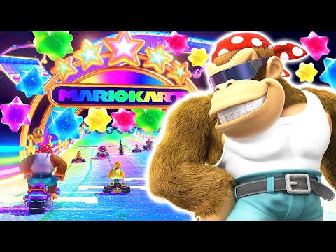 Mario Kart 8 Deluxe - Wii Rainbow Road (Funky Kong Gameplay)